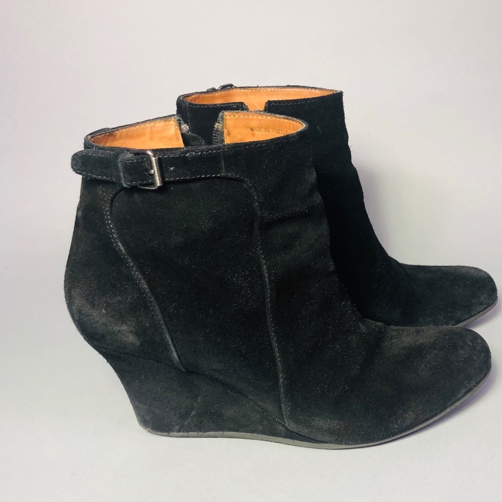 Authentic Lanvin Suede Wedge Ankle Boots
